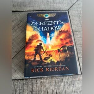 The Serpent's Shadow by Rick Riordan - Vibrant Orange & Blue Cover